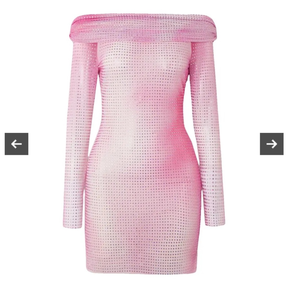 Self Portrait Pink Rhinestone Mini